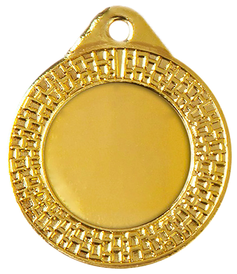 Die Medaillen Bottrop 40 mm PK79285g-E25 sind eine Goldmedaille mit strukturiertem, gemustertem Rand und flacher Mittelfläche, gefertigt mit exklusivem Design, was sie zu einem exquisiten Erinnerungsstück macht.