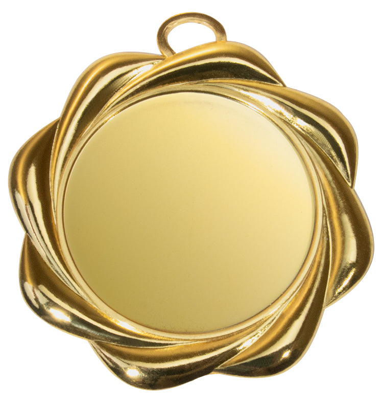 Die Medaillen Nürnberg 70 mm PK79341g-E50 ist eine aus hochwertigem Material gefertigte Goldmedaille mit einem wirbelnden Design am äußeren Rand und einer leeren runden Mitte. Das exklusive Design macht sie zu einem herausragenden Stück in jeder Sammlung.
